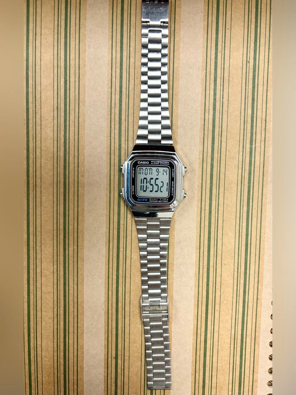 Vintage CASIO A178W Illuminator Digital Watch – Stainless Steel